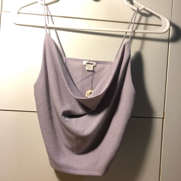 NWT garage scoop neck purple sparkly cami! - Picture 4 of 5